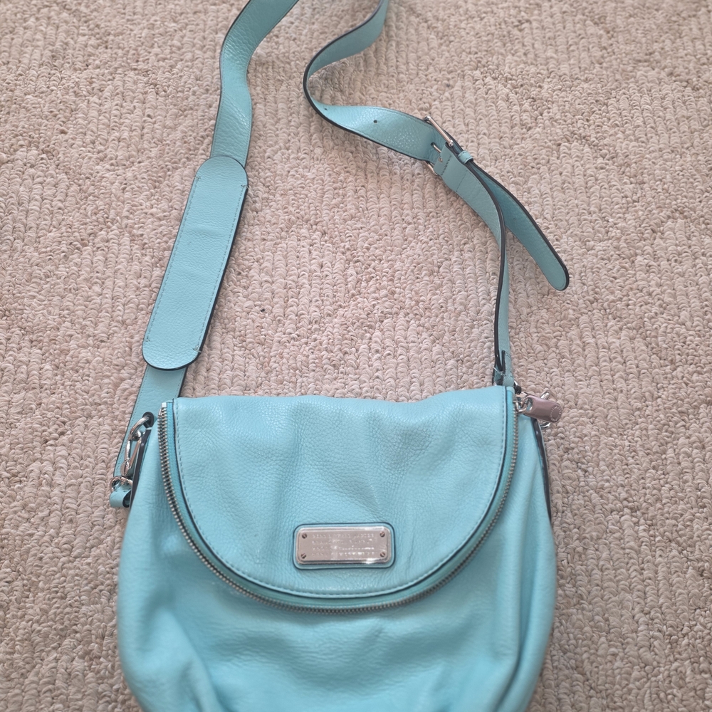 Authentic Marc BY Marc Jacobs Blue Pebble Leather Crossbody Bag - Picture 1 of 7